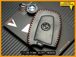 BMW Gerçek Deri BMW Logo Amblem Anahtarlık