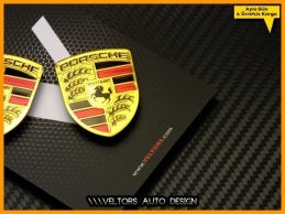 Porsche Body Araç Logo Amblem Seti
