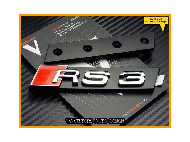 Audi A3 RS3 Ön Izgara Logo Amblem Seti Audi A3 RS3 Ön Izgara Logo Amblem Seti