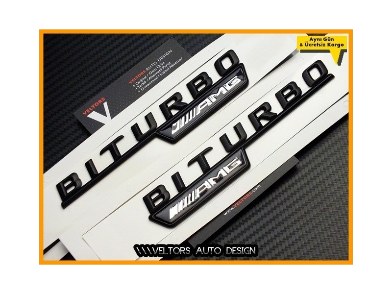 Mercedes Black / Siyah AMG BiTurbo Logo Amblem Seti Mercedes Black / Siyah AMG BiTurbo Logo Amblem Seti