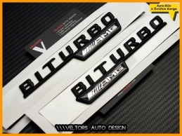 Mercedes Black / Siyah AMG BiTurbo Logo Amblem Seti Mercedes Black / Siyah AMG BiTurbo Logo Amblem Seti