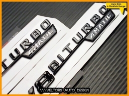 Mercedes Black / Siyah V8 Biturbo 4 Matic Logo Amblem Seti