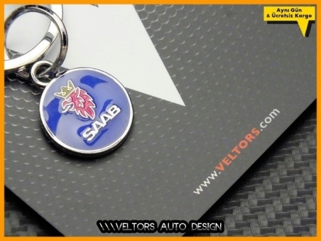 Saab Logo Amblem Özel 3D Krom Anahtarlık