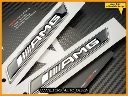 Mercedes AMG Yan Çamurluk Logo Amblem Seti