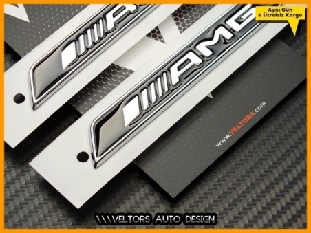 Mercedes AMG Yan Çamurluk Logo Amblem Seti