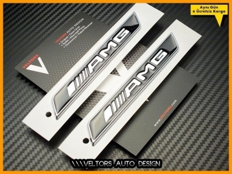 Mercedes AMG Yan Çamurluk Logo Amblem Seti