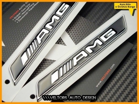 Mercedes AMG Yan Çamurluk Logo Amblem Seti