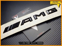Mercedes Glossy Black / Parlak Siyah Siyah AMG Yazı Logo Amblem