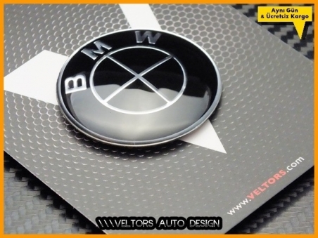 BMW Black Direksiyon Logo Amblem