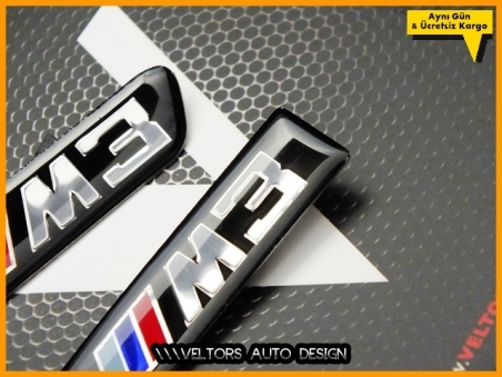 BMW E90 E92 E93 3 Serisi M3 Yan Çamurluk Izgara Logo Amblem Seti