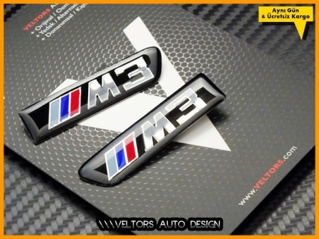 BMW E90 E92 E93 3 Serisi M3 Yan Çamurluk Izgara Logo Amblem Seti