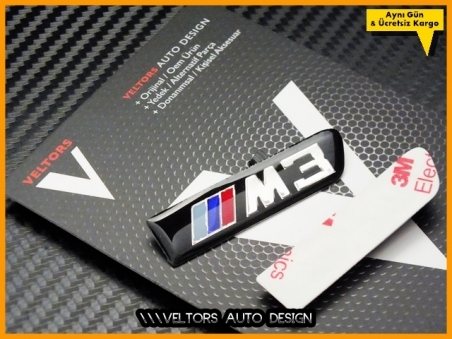 BMW E90 E92 E93 3 Serisi M3 Yan Çamurluk Izgara Logo Amblem Seti