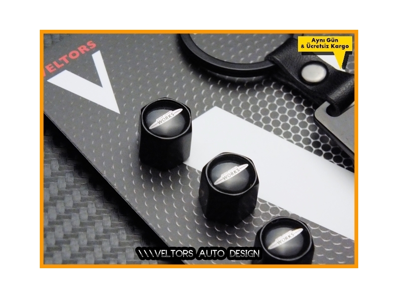 Mini John Cooper Works Logo Amblem Anahtarlık Sibop Kapak Seti