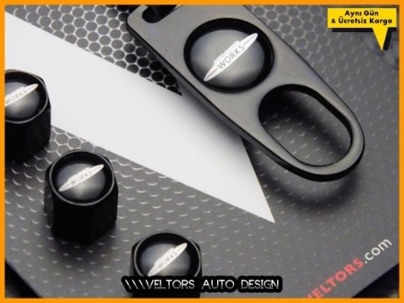 Mini John Cooper Works Logo Amblem Anahtarlık Sibop Kapak Seti