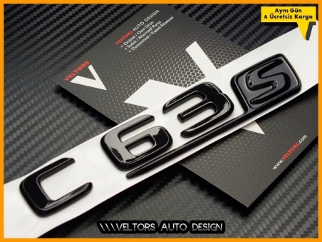 Mercedes C Class Piano Black / Parlak Siyah C 63 S / C63S Bagaj Yazı