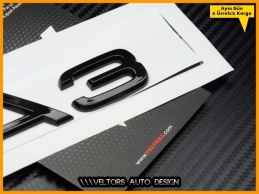 Audi Piano Black / Parlak Siyah A3 Bagaj Yazı Logo Amblem