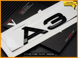 Audi Piano Black / Parlak Siyah A3 Bagaj Yazı Logo Amblem