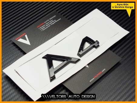 Audi Piano Black / Parlak Siyah A4 Bagaj Yazı Logo Amblem