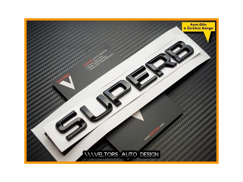 Skoda Siyah / Black SUPERB Bagaj Yazı SUPERB Logo Amblem