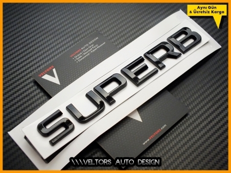Skoda Siyah / Black SUPERB Bagaj Yazı SUPERB Logo Amblem