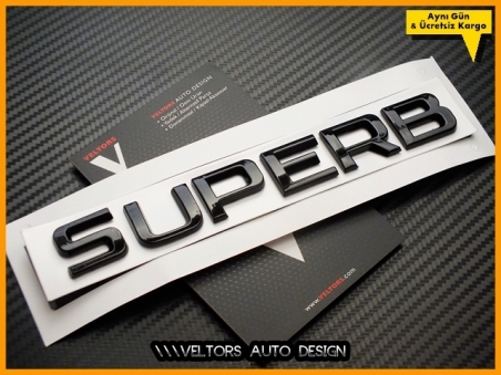 Skoda Siyah / Black SUPERB Bagaj Yazı SUPERB Logo Amblem