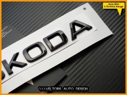 Skoda Siyah / Black Bagaj Yazı Skoda Logo Amblem