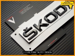 Skoda Siyah / Black Bagaj Yazı Skoda Logo Amblem