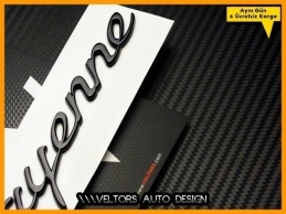 Porsche Piano Black Cayenne Yeni Tip Bagaj Yazı Logo Amblem