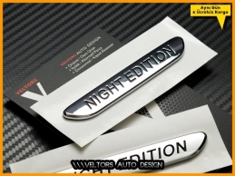 Mercedes Night Edition Yan Çamurluk Logo Amblem Seti