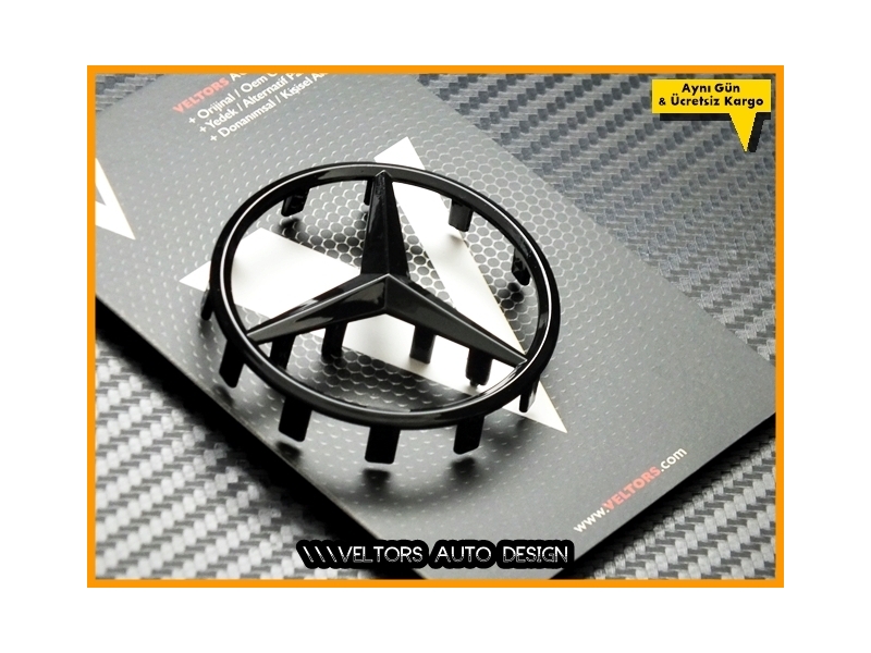 Mercedes Piano Black / Siyah Airbag Direksiyon Logo Amblem