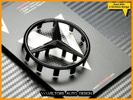 Mercedes Piano Black / Siyah Airbag Direksiyon Logo Amblem