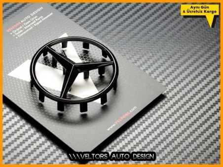 Mercedes Piano Black / Siyah Airbag Direksiyon Logo Amblem