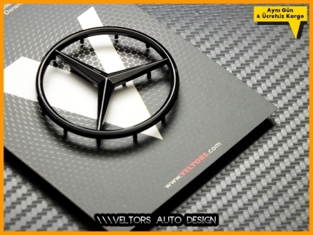 Mercedes Piano Black / Parlak Siyah Airbag Direksiyon Logo Amblem