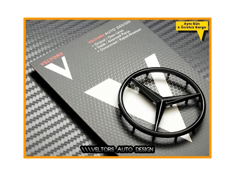 Mercedes Piano Black / Parlak Siyah Airbag Direksiyon Logo Amblem