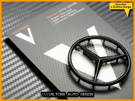 Mercedes Piano Black / Parlak Siyah Airbag Direksiyon Logo Amblem