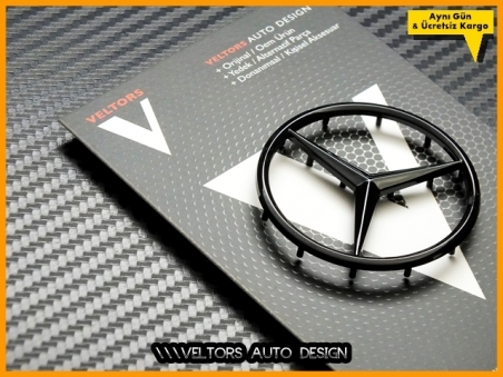 Mercedes Piano Black / Parlak Siyah Airbag Direksiyon Logo Amblem