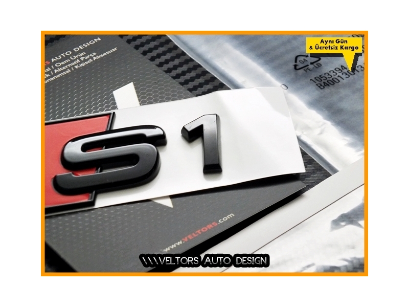 Audi Piano Black / Parlak Siyah A1 S Line S1 Bagaj Yazı Logo Amblem