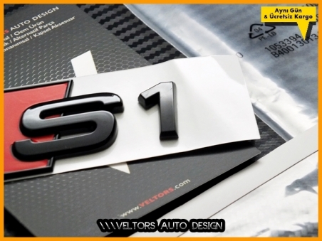 Audi Piano Black / Parlak Siyah A1 S Line S1 Bagaj Yazı Logo Amblem