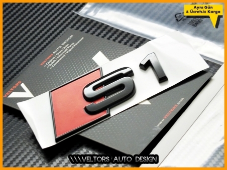 Audi Piano Black / Parlak Siyah A1 S Line S1 Bagaj Yazı Logo Amblem