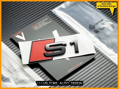 Audi Piano Black / Parlak Siyah A1 S Line S1 Bagaj Yazı Logo Amblem