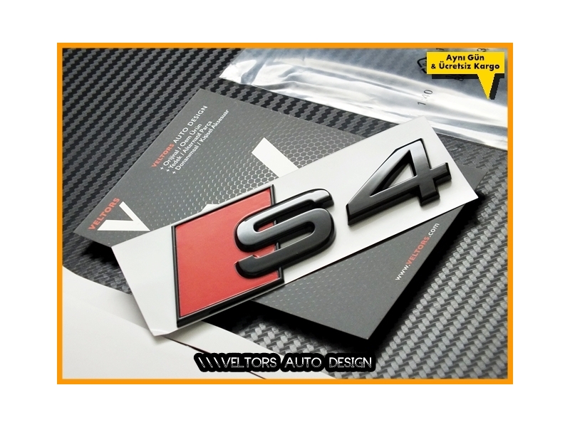 Audi Piano Black / Parlak Siyah A4 S Line S4 Bagaj Yazı Logo Amblem