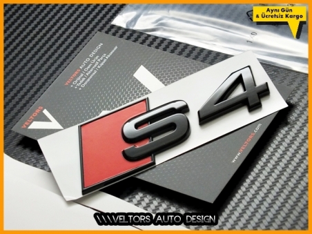 Audi Piano Black / Parlak Siyah A4 S Line S4 Bagaj Yazı Logo Amblem