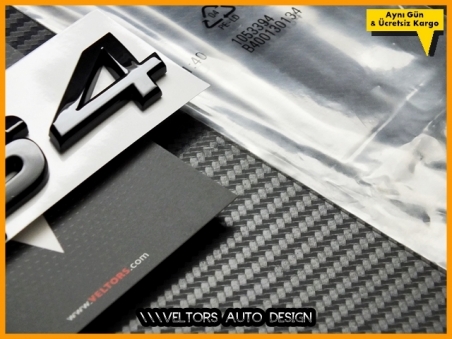 Audi Piano Black / Parlak Siyah A4 S Line S4 Bagaj Yazı Logo Amblem