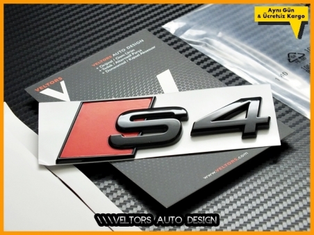 Audi Piano Black / Parlak Siyah A4 S Line S4 Bagaj Yazı Logo Amblem