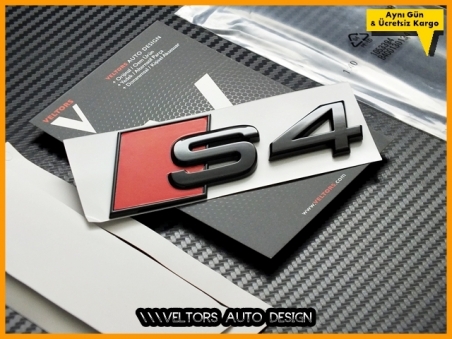 Audi Piano Black / Parlak Siyah A4 S Line S4 Bagaj Yazı Logo Amblem