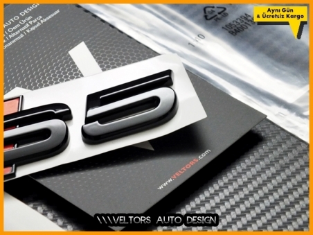 Audi Piano Black / Parlak Siyah A5 S Line S5 Bagaj Yazı Logo Amblem