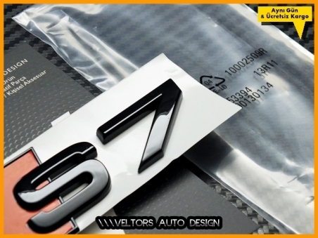 Audi Piano Black / Parlak Siyah A7 S Line S7 Bagaj Yazı Logo Amblem