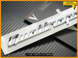 Maserati Quattroporte Yazı Quattroporte Logo Amblem