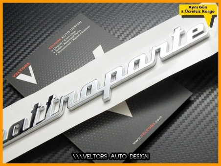 Maserati Quattroporte Yazı Quattroporte Logo Amblem