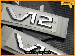Mercedes V12 Yan Logo Amblem Seti